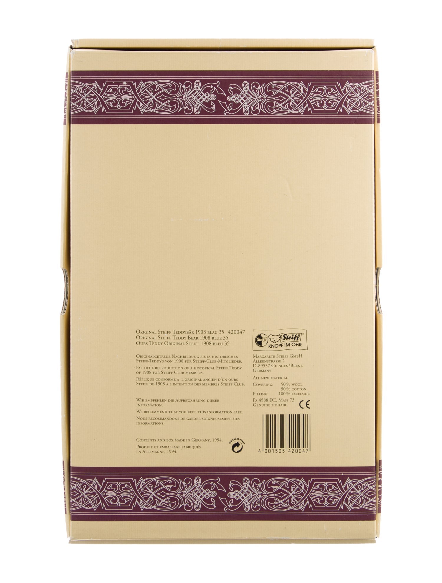 Steiff Club 1908 Teddy Bear Plush